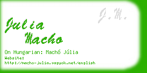 julia macho business card
