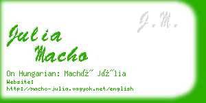 julia macho business card